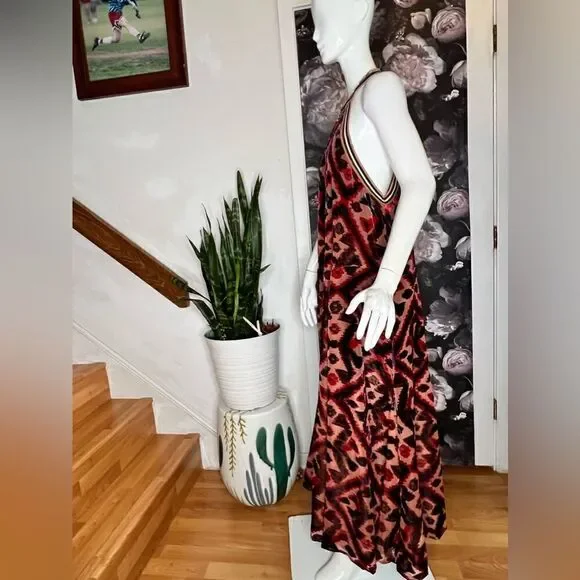 New FREE PEOPLEMicah Maxi Dress - Rust Combo